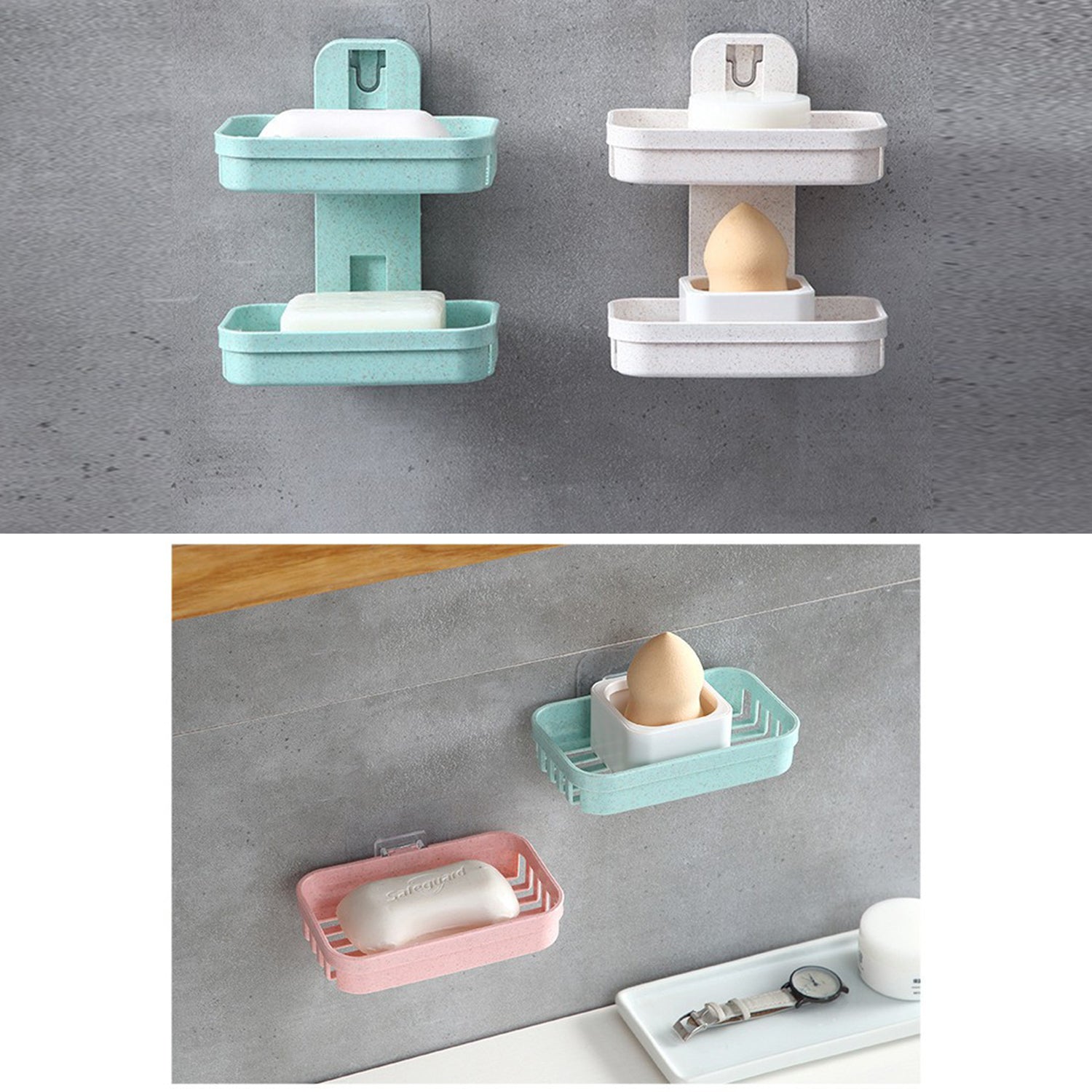 4762 Plastic Double Layer - Soap Stand, Holder, Wall Soap Box Sturdy Vacuum Dispenser Tray 4762 Plastic Double Layer - Soap Stand, Holder, Wall Soap Box Sturdy Vacuum Dispenser Tray